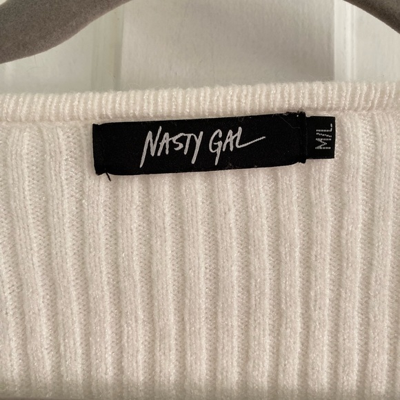 Nasty Gal Ribbed Knit Wrap Tie Top | Size M/L - Picture 3 of 3